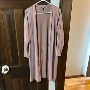 Pink Open Front Cardigan